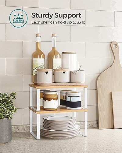 SONGMICS Cabinet Organizer Shelf, Set of 4 Spice Rack, Kitchen Storage - Image 5