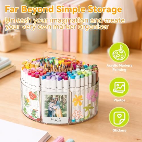 Ohuhu 360° Rotating Acrylic Marker Storage Organizer for Alcohol Markers - Image 6