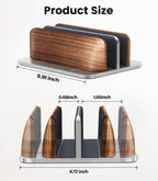 LOXP Vertical Laptop Stand, Dual Slot Wooden + Aluminum Laptop Holder - Image 7