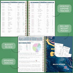 GoGirl Budget Planner & Monthly Bill Organizer with Pockets, Dark Green - Image 4