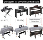 Waterproof Keyboard Cover - Soft Thick & Durable - Geometric Pattern - Universal Fit for 61/76/88-Key Digital Piano Keyboards - Stylish Home/Studio Protector, Adjustable Side Zippers - Image 2