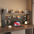 Desk Organizer with Pegboard, Desktop Shelves & Office Shelves, Desk Hutch Top Only, Adjustable Hutch for Dorm or Office, Steel Frame Display (Black, 61" L x 10" W x 26" H) by VIBRFURE