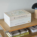 Book Shape Decorative Cable Management Box - Expandable Cable Organizer Box with Magnetic Closure for Home & Office (William Morris, Large Set) by TastePick