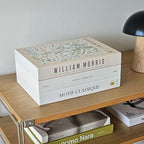 Book Shape Decorative Cable Management Box - Expandable Cable Organizer Box with Magnetic Closure for Home & Office (William Morris, Large Set) by TastePick