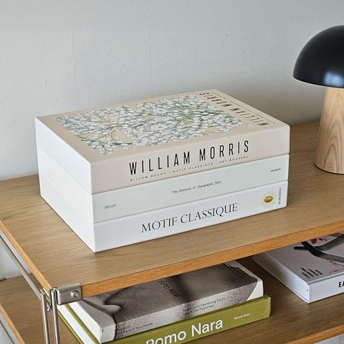 Book Shape Decorative Cable Management Box - Expandable Cable Organizer Box with Magnetic Closure for Home & Office (William Morris, Large Set) by TastePick