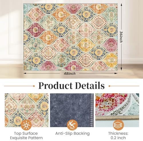 Office Chair Mat for Hardwood Floor & Tile Floor,36"X 48"-Multi - Image 2