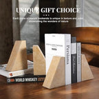 Koville Marble Bookends for Shelves, Large Bookends for Heavy Books, Non-Slip Heavy Duty Book Stopper for CD/Movies, Aesthetic Decorative Bookends for Shelves Table Home Decor(Brown) - Image 5
