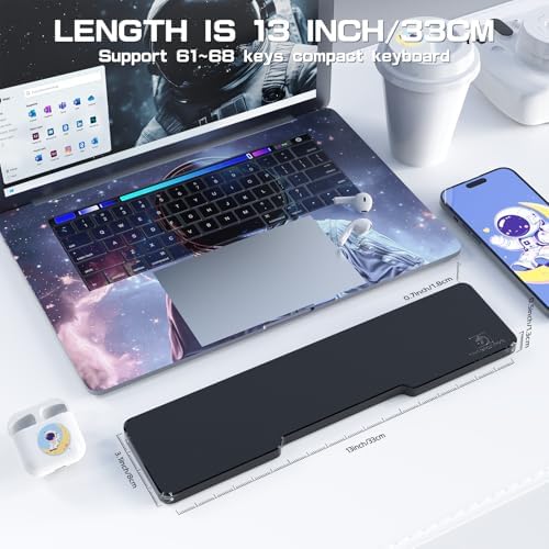 Acrylic Keyboard Wrist Rest - Compact 60% Keyboard- Mechanical Keyboards Ergonomic Palm Rest for Computer Keyboard,Anti-Slip Base,Wrist Pad for Laptop,Office & Home-Easy Typing (Black) - Image 3