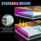 2-Tier Letter Tray Stackable Acrylic Desk Organizer File Holder - Image 3