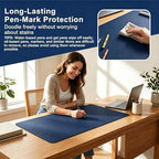 Leather Desk Protector, Office Mat, Large Mouse Mat, Non-Slip PU Leather Blotter, Laptop Desk Pad, Waterproof Writing Pad for Office and Home (Navy Blue, 31.5" x 47") - Image 6