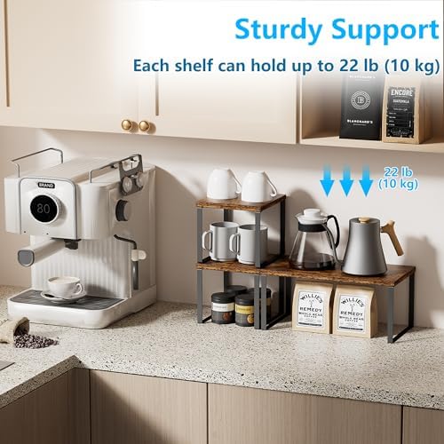 Golener Countertop Shelf, Kitchen Counter Organizer, Adjustable, Stackable - Image 4