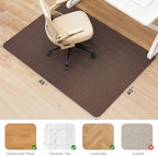 Sycoodeal Chair Mat, 40" x 48" Office Chair Mat for Hardwood and Tile Floor, Heavy Duty Floor Protector for Rolling Chairs, Non-Slip,Computer Mat for Home Office(Brown) - Image 2