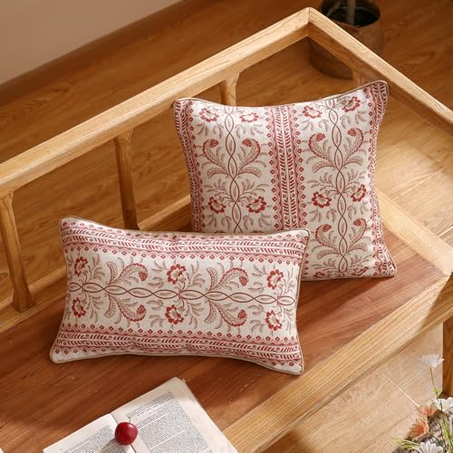 ISAENNE Designer Linen Throw Pillow Cover,Set of 2,18"x18"-Chamonix A - Image 4