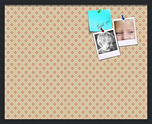 PinPix 30x24 inch Cork Bulletin Board. This Decorative Framed Pin Board Comes with Diamonds in Red and Yellow Design and Satin Black. Ideal for Home, Office Decor or School (PinPix-333) by PinPixBulletinBoards