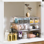 Sorbus Clear Stackable Storage Drawers with Pull-Out Bins (Medium, 6 Pack) - Image 6