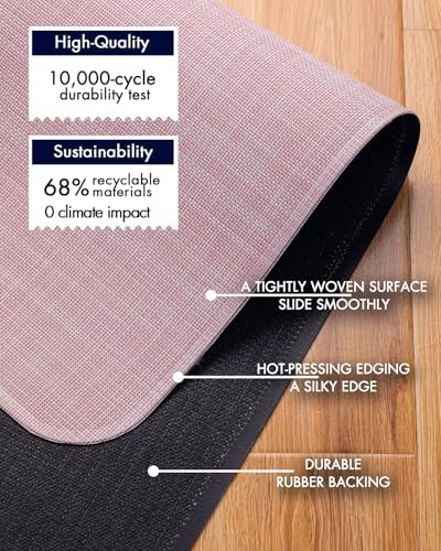 BARoyal Office Chair Mat for Hardwood Floor Under Desk Computer Rolling Chair Mat for Wood/Tile Floor Non-Slip Heavy Duty Desk Rug PVC Plastic Hard Floor Protector 30" x 48"(Blush) - Image 4