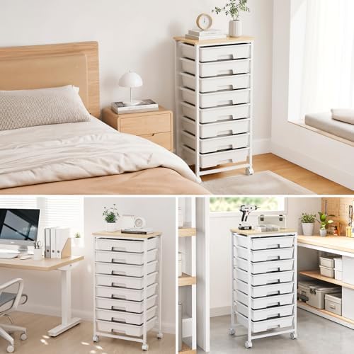 LEHOM Rolling Storage Cart with 8 Drawers, Utility Cart on Lockable Wheels - Image 6