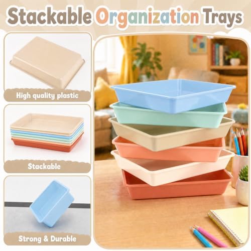 Defresit 12 Pcs Letter Size Flat Storage Paper Trays for Classroom - Image 3