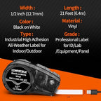 5-Pack Compatible M21-500-595-WT All-Weather Vinyl Label White .5'' W 21' L - Image 3