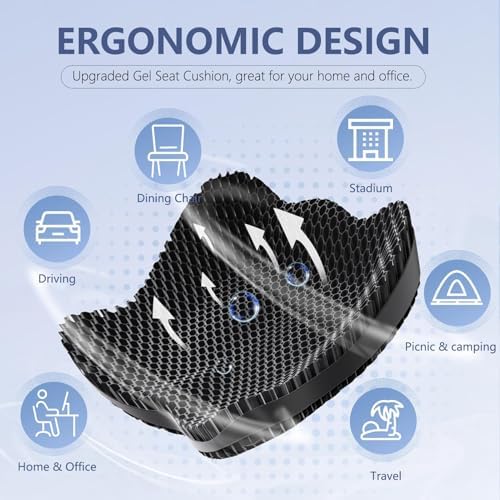 Enlarged19.7in Gel Seat Cushion Pressure Relief Cushion for Long Sitting - Image 4