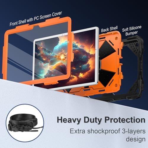 Scnioy Case for Samsung Galaxy Tab A11+ Plus / A9+ 11 Inch 2025/2023,Orange - Image 3