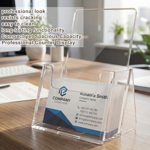 Hillban 10 Pcs 2.5" X 3.5" X 1.75" Vertical Acrylic Business Card Holder - Image 4