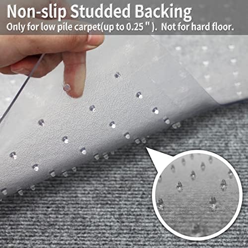 Chair Mat for Carpeted Floor with Lip,47''×36'' PVC Carpet Protector for Low Pile Carpets Heavy Duty Effective Grip Anti-Slip,Won't Crack,Easy to Clean for Office and Home - Image 4