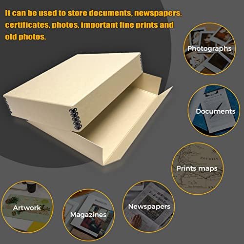Golden State Art, Archival Drop Front Storage Box, Tan-11.75x15.25x3 Inch - Image 6