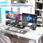 gianotter Dual Monitor Stand Riser With Drawer and 2 Pen Holders - Image 3
