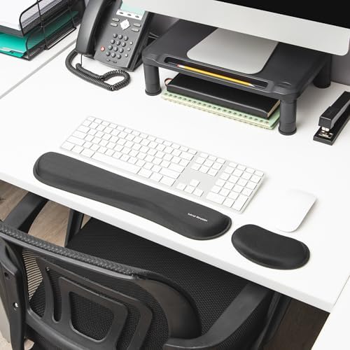 Mind Reader Ergonomic Keyboard and Mouse Wrist Rest Sets, Gaming Accessory, Memory Foam, 16.75" L x 3" W x 0.75" H, 6 pcs, Black - Image 6