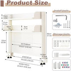 Clamp On Desk Organizer Shelf,Desk Extender Pegboard,White,39.4in - Image 3