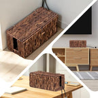 Cable Management Box with Lid, 2Pack Handwoven Real Water Hyacinth Cord Hider Organizer Boxes,2 Side Open Slots Storage Box to Hide Cords Power Strip for Desk, Floor, Office - Image 6