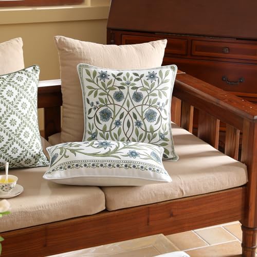ISAENNE Designer Linen Throw Pillow Cover,Set of 2,20"x12"-Mosella D - Image 5
