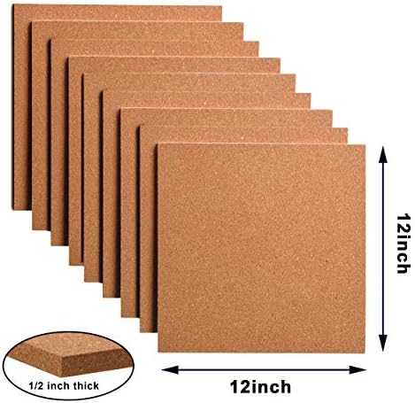 SUNGIFT Cork Board Tiles 12"x12" - 1/2 Inch Thick, 9 Pack - Image 2