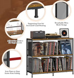 3-Tier Vinyl Record Storage: Vintage Player Table with Spacious Storage - Up to 450 Records, Turntable Stand with Adjustable Dividers, Extra Top Surface for Audio Equipment, Perfect for Living Room - Image 6