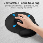 10 Pack Ergonomic Mouse Pad with Wrist Rest Support, Gel Memory Foam Computer Pad for Pain Relief & Comfort, Non-Slip Base for Gaming, Office, Home Use (Black) - Image 7