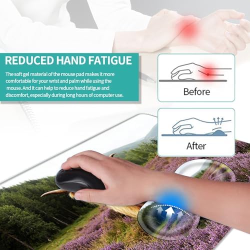 Keyboard Mouse Pad Set, Extended Gaming Mouse Pad+Ergonomics Keyboard Wrist Rest Support, Memory Foam, Easy Typing Pain Relief, 4Pcs XL Ultra Thick Desk Mat,Highland Cow - Image 5