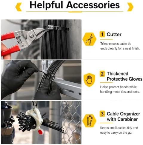 200 Pcs Metal Zip Ties Gun Kit, Heavy Duty Stainless Steel Zip Ties - Image 7