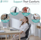 FLORICH Car Seat Cushion and Lumbar Support Pillow for Office Chair Car, Ergonomic Memory Foam, Relieves Back Sciatica Pain, Pressure-Relieving Back Support for Car, Office Chair & Wheelchair – Black - Image 4