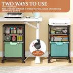 Sbanmao Rolling File Cart with 3 Drawers, File Cabinet with DIY Divider, Hanging Folder Holder Organizer with Wheels, Under Desk Storage Utility Cart, Printer Stand for Home Office, Black - Image 5