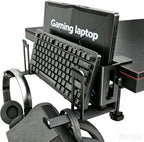 Desk Side Storage Gaming Laptop Holder,Clamp-on Vertical Notebook Stand by Unknown