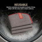CAMPANELLI Loopy Microfiber Cleaning Cloths - Gray/Red, 3 Pack - Image 4
