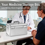 Silver Medication Combination Lock Boxes with Code Large - Image 3
