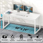 SHW 48-Inch Commercial-Grade Office Computer Desk, White - Image 4