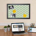 PinPix 19x15 inch Cork Bulletin Board. This Decorative Framed Pin Board Comes with Diamond Pattern in Green Design and Satin Black. Ideal for Home, Office Decor or School (PinPix-586) - Image 3