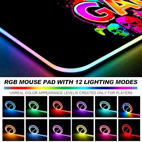 RGB Black Gaming Desk Mat, XL Mouse Pad for Gamer - Image 6