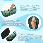 Mystic Forest Desk Mat Set Green Fog Woodland Mouse Pad with Wrist Rest 4in1 Desk Mat for Desktop Ergonomic Computer Desk Arm Wrist Anti-Slip Computer Ergonomic Mouse Pad Home Office Gaming - Image 3