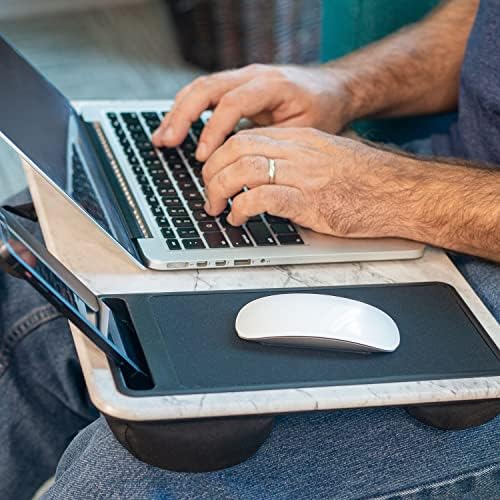LAPGEAR Home Office Left-Hand Lap Desk – White Marble, Fits 15.6” Laptops - Image 6