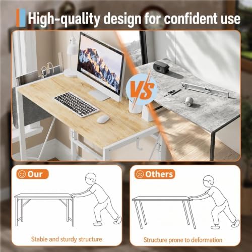 31.5" Folding Computer Desk with Headphone Hook & Storage Bag - Image 7