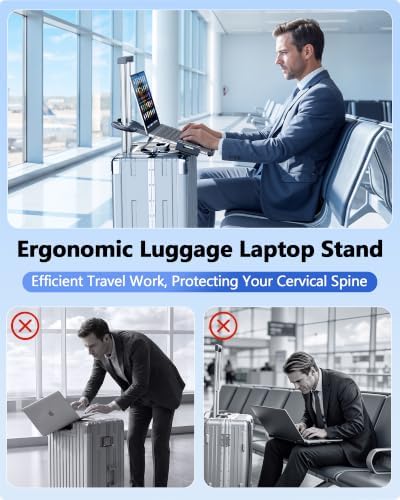 Ergonomic Adjustable Luggage Laptop Stand - 6 Angle Adjustment - Image 2